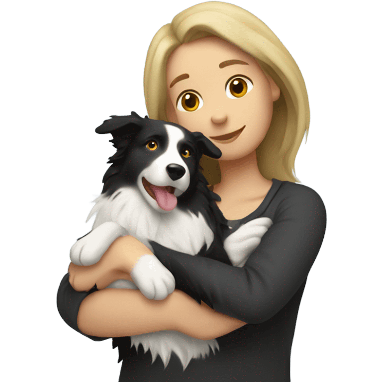 Border-collie-hugging-woman-dark-blonde-haur emoji