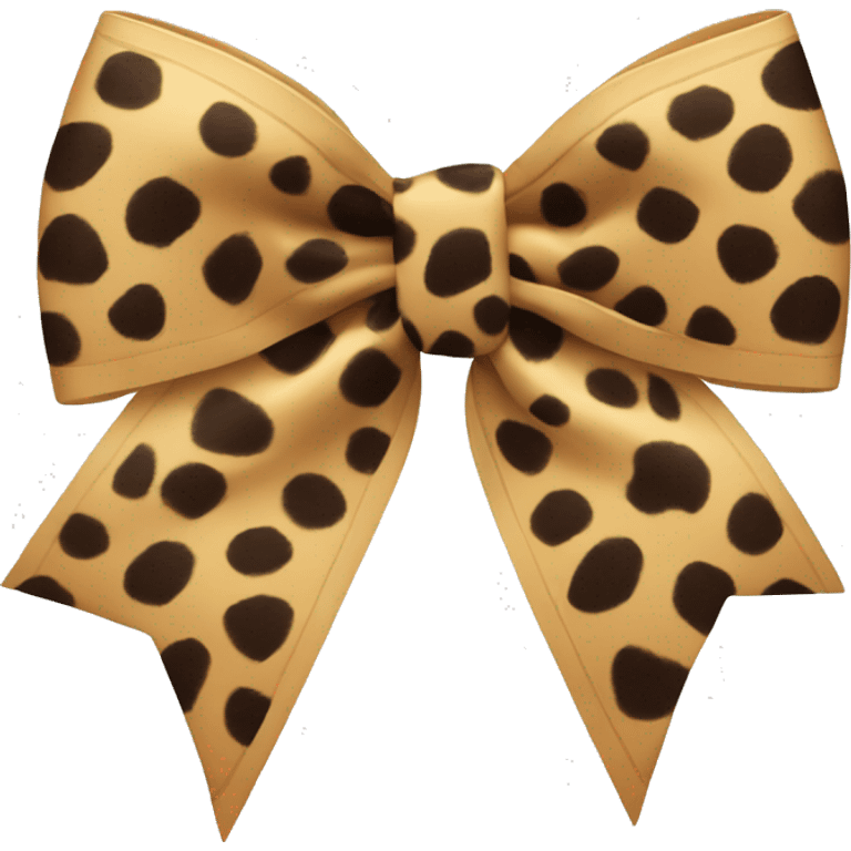 Cheetah print Christmas bow emoji