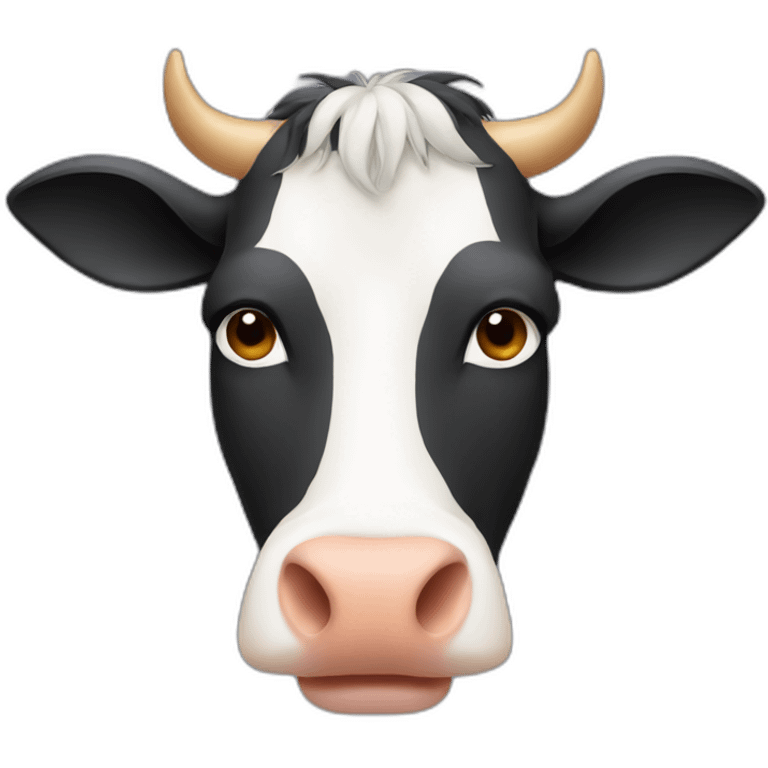 Cow with a human nose and a mullet emoji