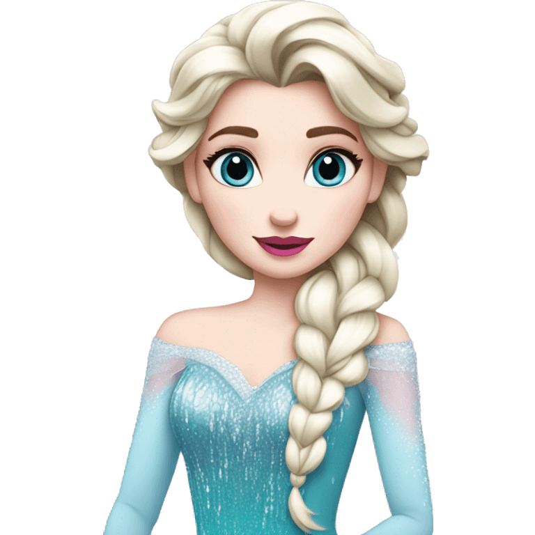 elsa frozen with pink lips emoji