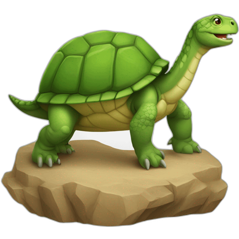 Tortue sur un dinosaure emoji