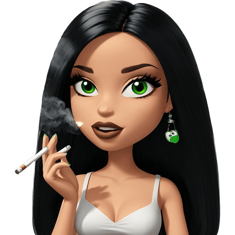 smoking beauty with green eyes emoji