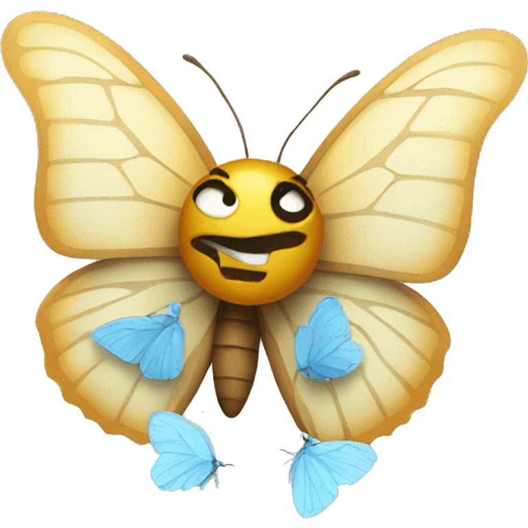 Cold emoji with butterfly wins emoji