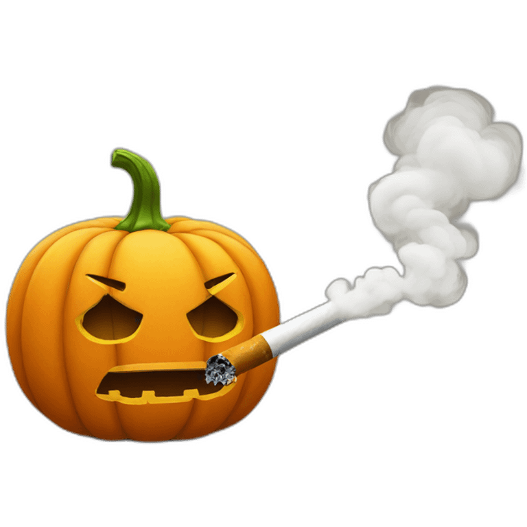 Pumpkin smoking emoji