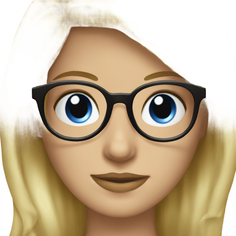 Female dj blue eyes blonde hair wearing glasses  emoji