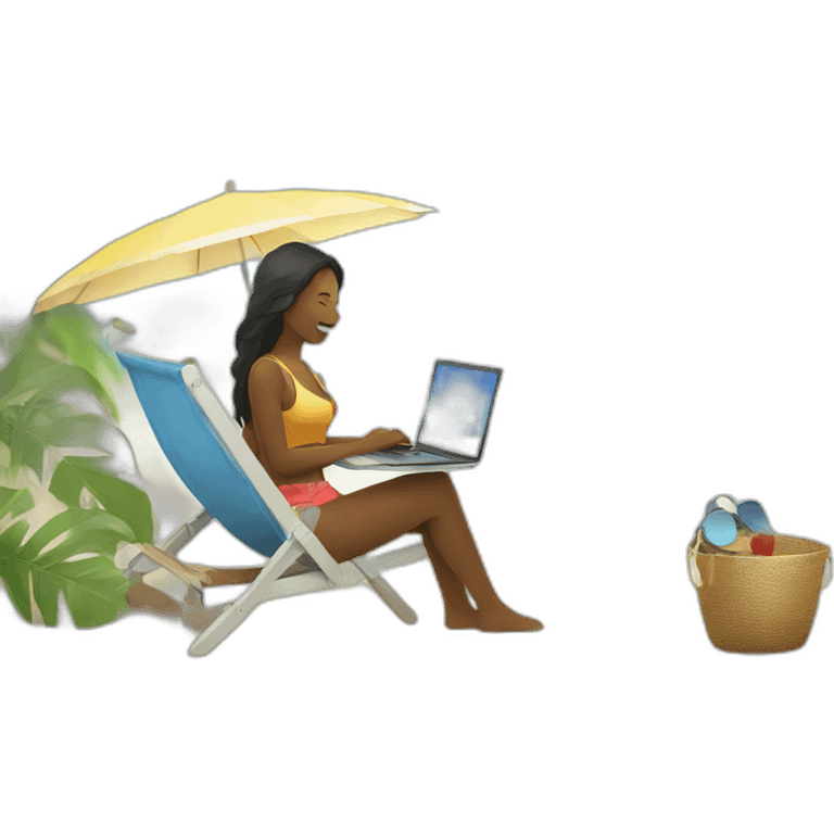 digital-nomad-working-at-beach emoji