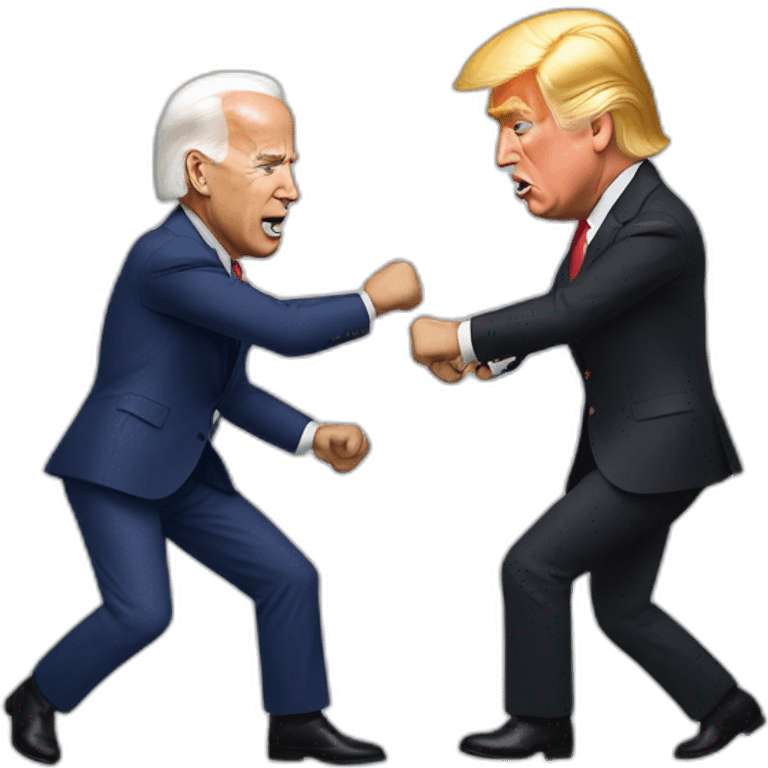 Joe Biden fighting Donald trump emoji