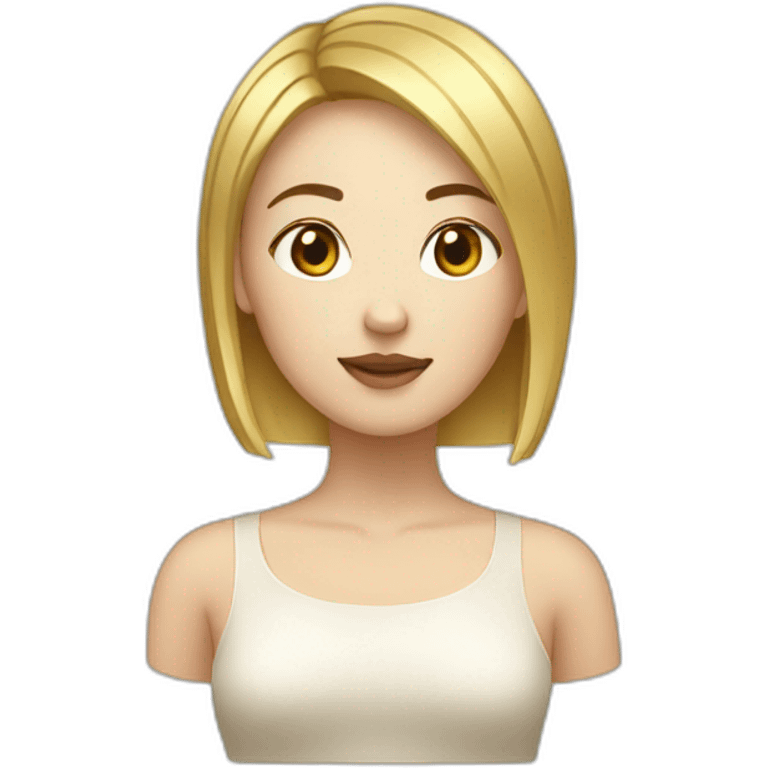 Asian white girl with gold short hair emoji