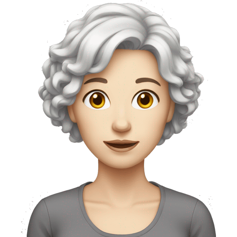 woman gray hair pale skin emoji