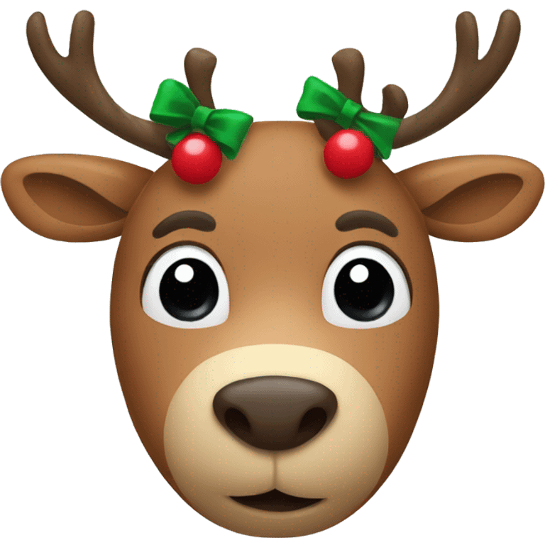 reindeer with a bow emoji