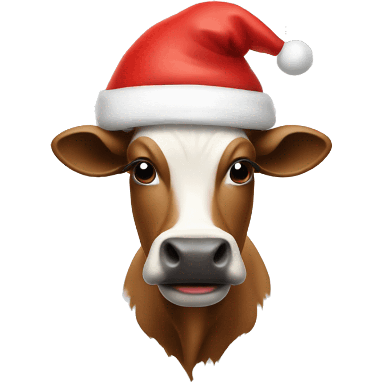 Moo deng with a Santa hat  emoji