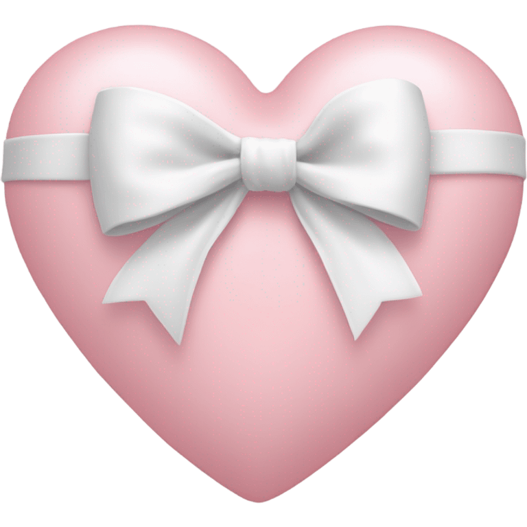 Pastel pink heart with white bow emoji