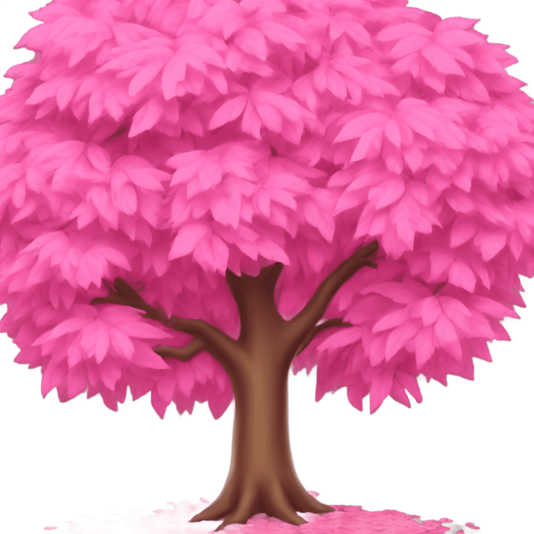 Pink tree covered with pink leaves  emoji