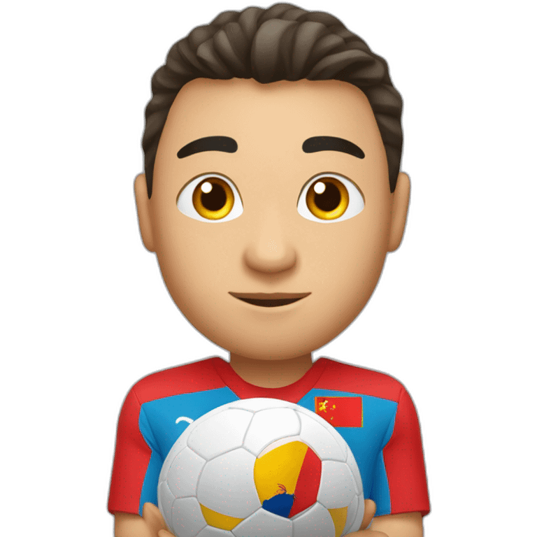 Soccer's player from kyrgyzstan holds the world world cup emoji