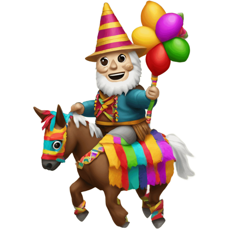 Knome riding a piñata emoji