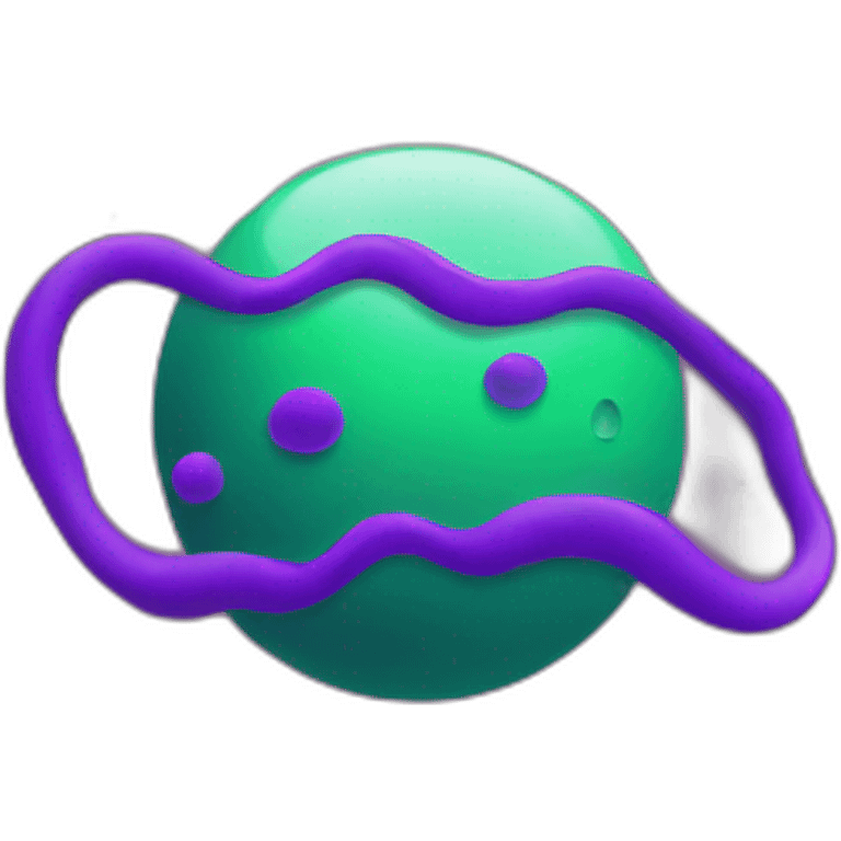 green planet with purple rings emoji