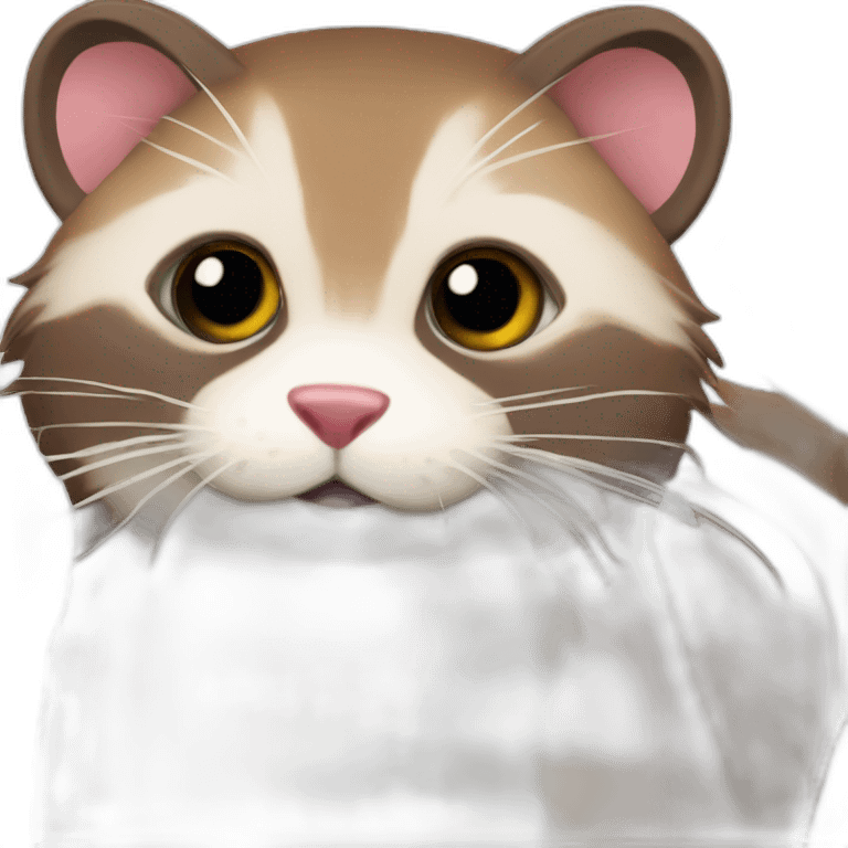 Furet sur un chat emoji