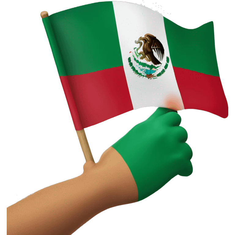 mexican flag in my hand emoji