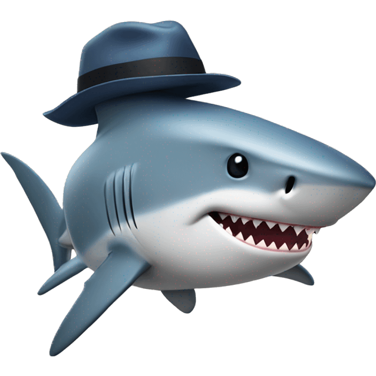 Shark with hat emoji