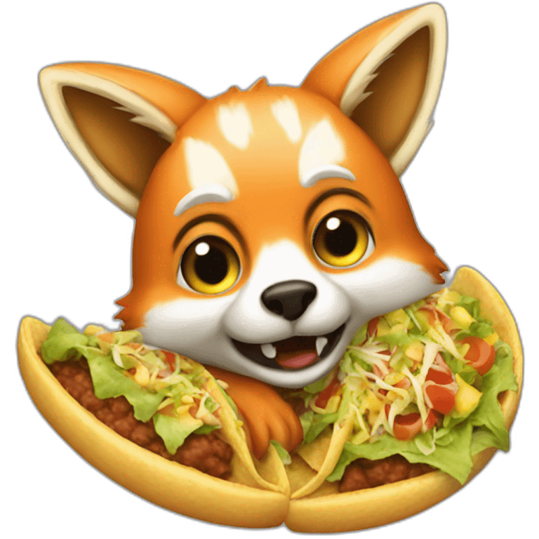 A fox eating tacos  emoji