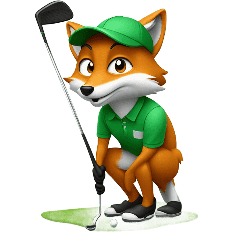 A fox playing golf emoji