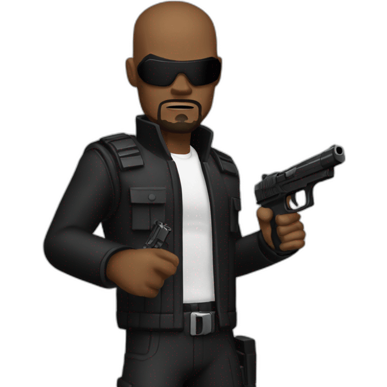 Nick Fury with a gun emoji