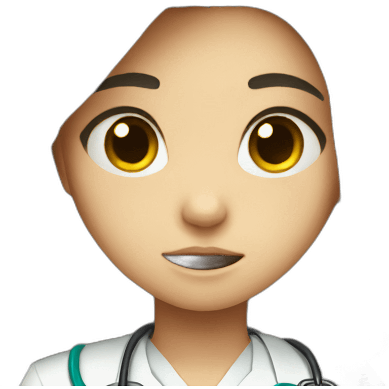 crying doctor girl with dark hair emoji