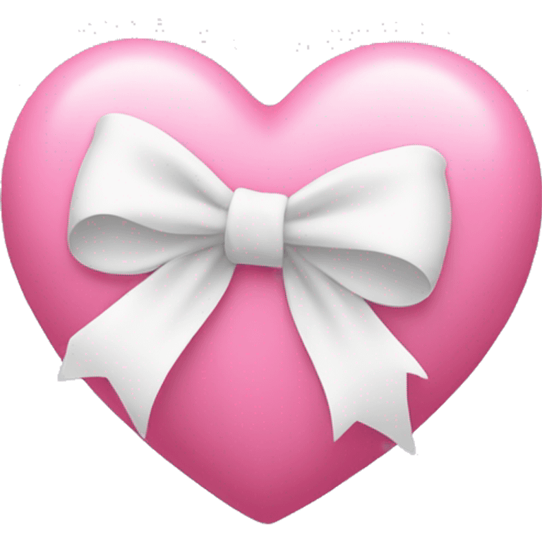 a pink heart with a white bow wrapped around it emoji