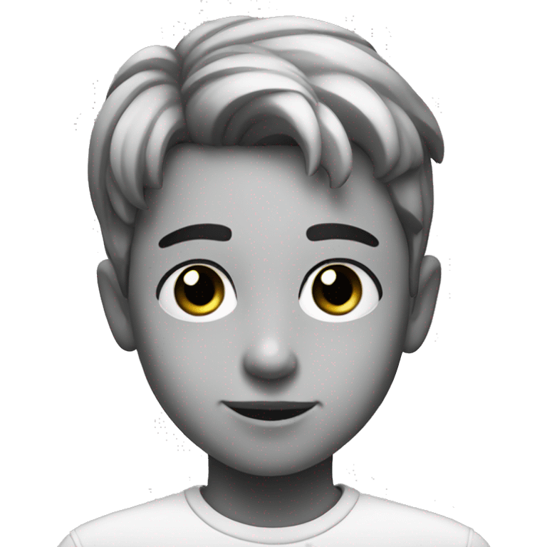 monochrome portrait of a boy emoji