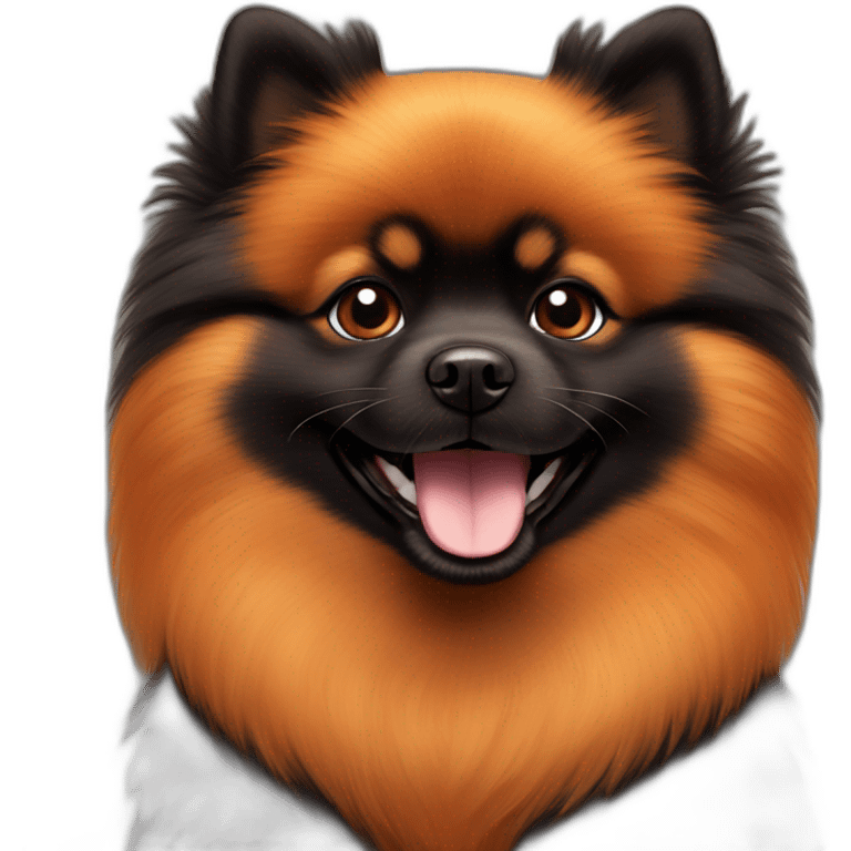 smiling black-orange pomeranian emoji