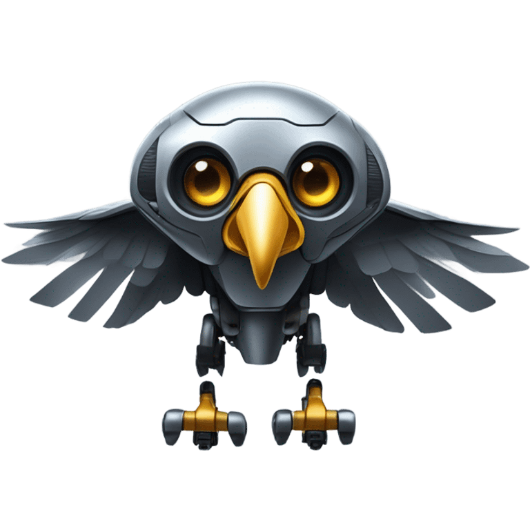 A furtive eagle as a tech drone machine emoji