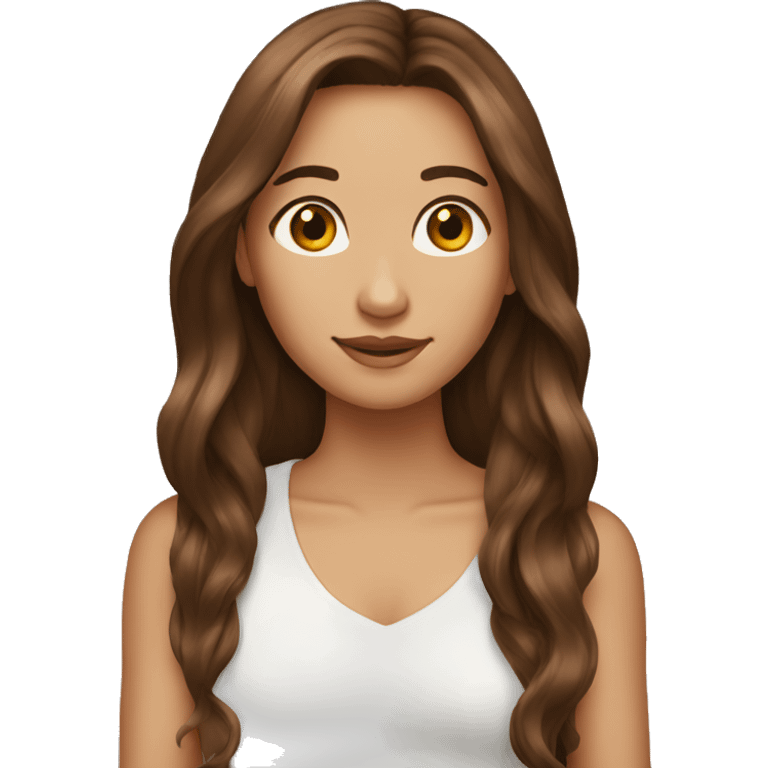 Long brown hair emoji