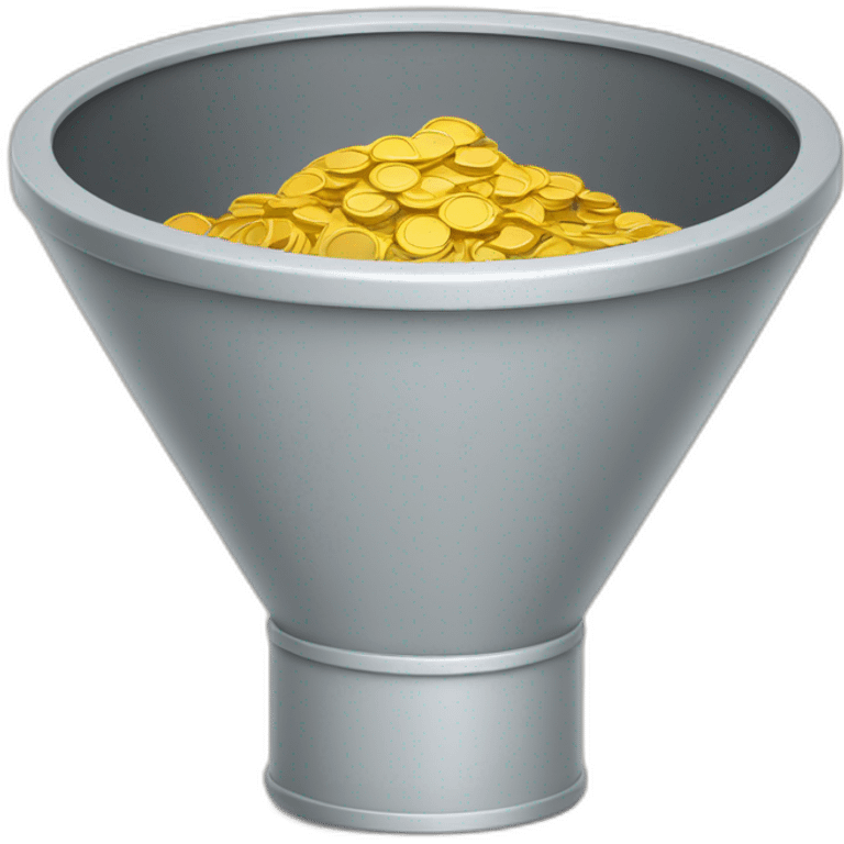 funnel with coins entering emoji