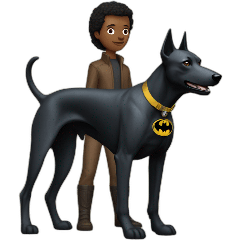 Human Batman with greyhound emoji