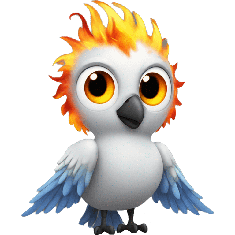 fenix with fire wings and large eyes emoji