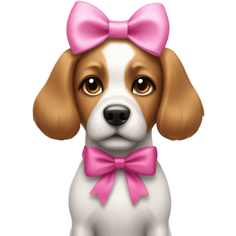 Dog with a pink bow emoji