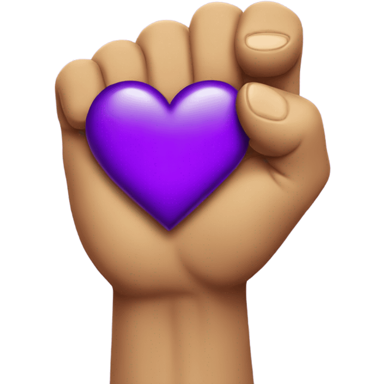 Purple heart with fist raised inside emoji