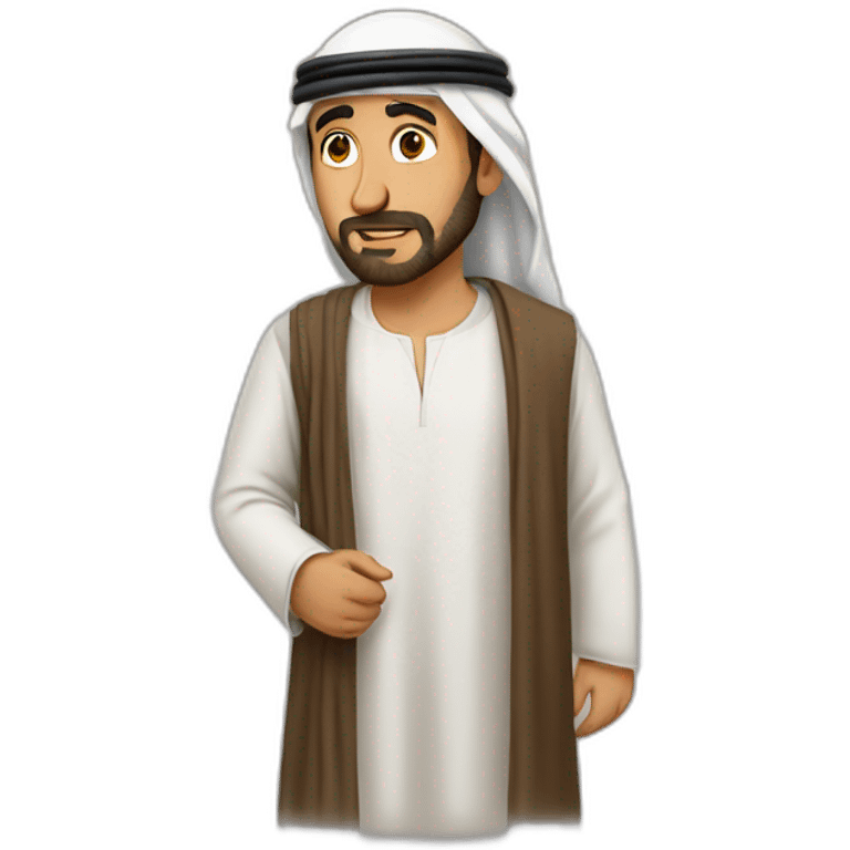 Arab man felling lonely emoji