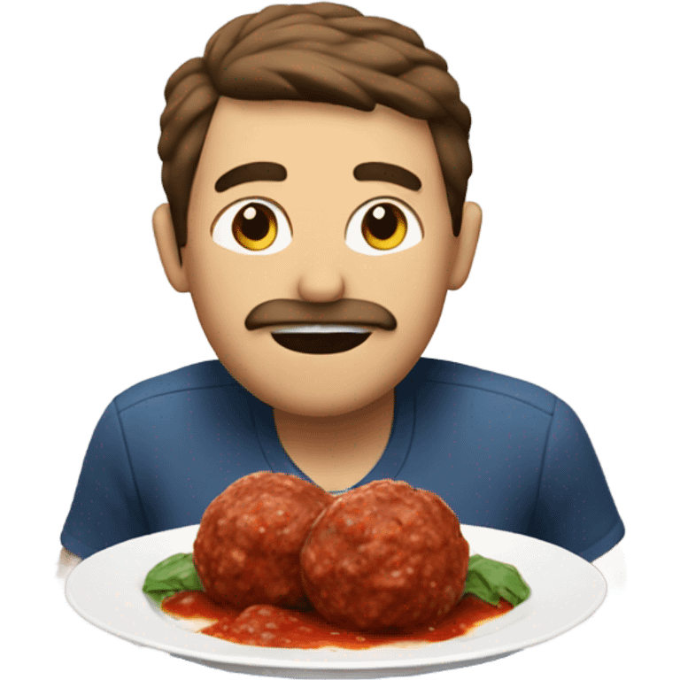 Guy eating 2 meatballs emoji