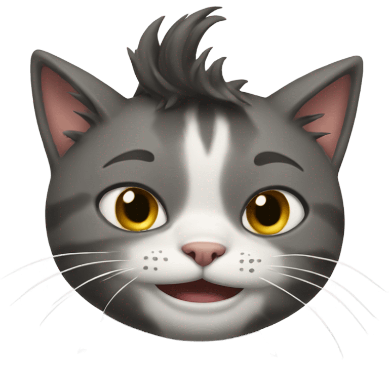 Cat pulling hair out of head emoji