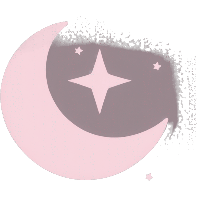 Light pink crescent with light pink moon and star  emoji