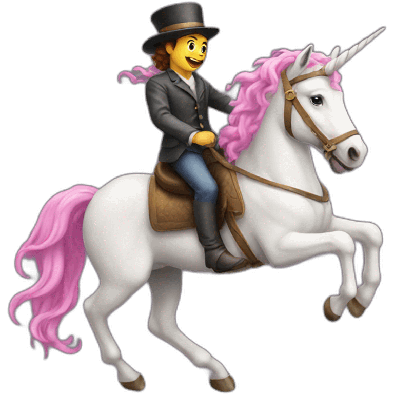 jew riding unicorn rainbow emoji