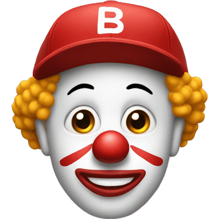 Emoji clown with red baseball cap emoji