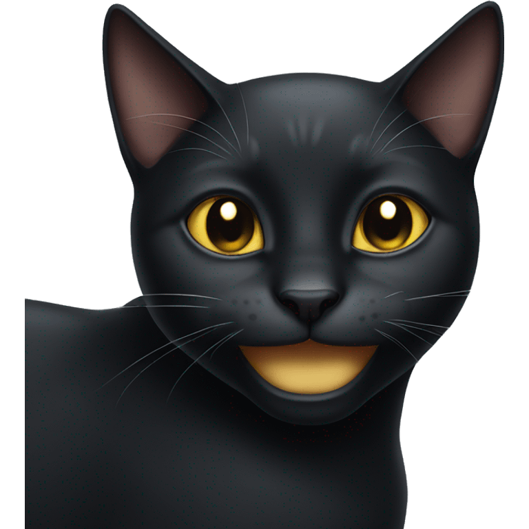 black cat smiling emoji