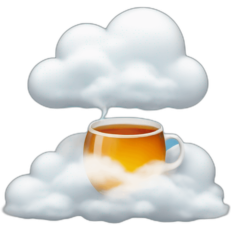 Cloud with a cap of tea emoji