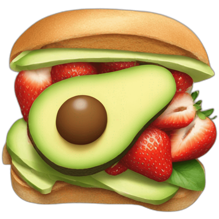 avocado sandwich with strawberries  emoji