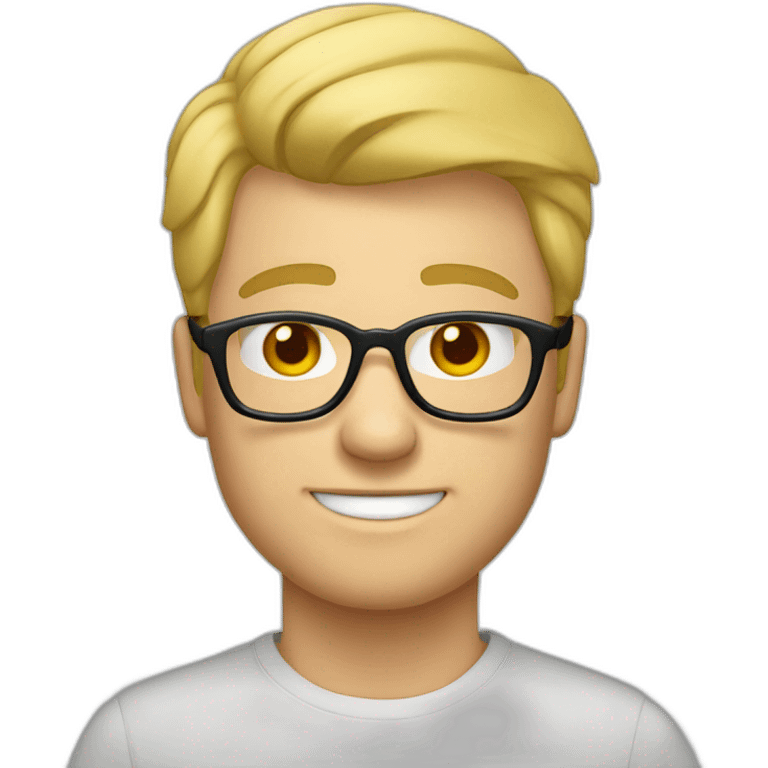 Homme blond légèrement long lunettes emoji