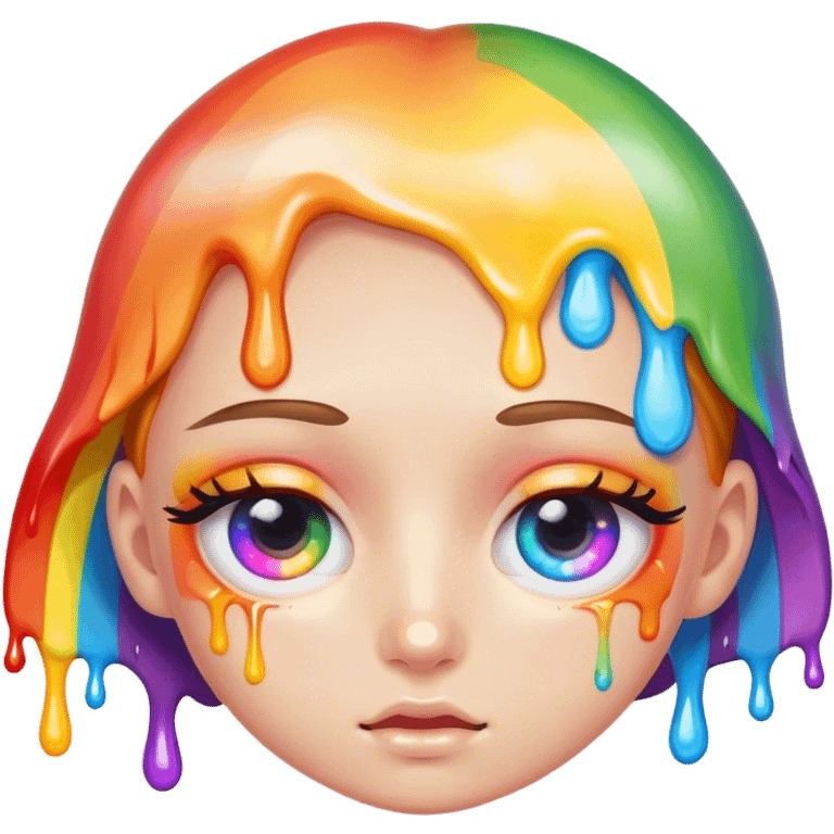 cute melted rainbow eye emoji