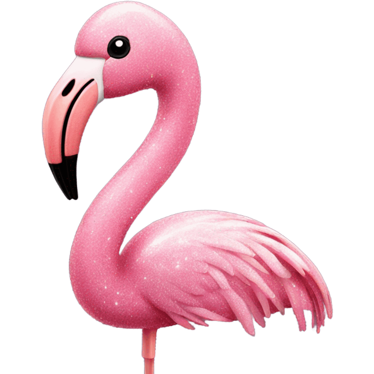 Flamingo with glitter  emoji