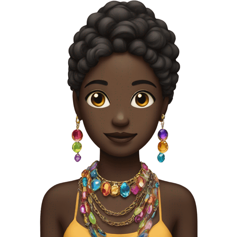 dark-skinned girl with jewelry emoji